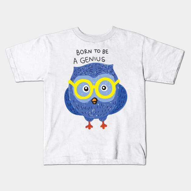 born to be a genius Kids T-Shirt by Mako Design 